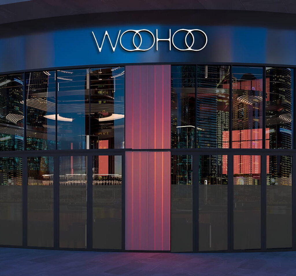 Exterior view of Woohoo restaurant at Kempinski The Boulevard Hotel in Downtown Dubai