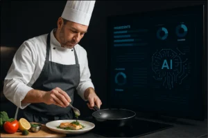 How-an-AI-Restaurant-in-Dubai-Works, chef preparing food