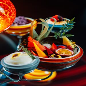 ice cream and fruits