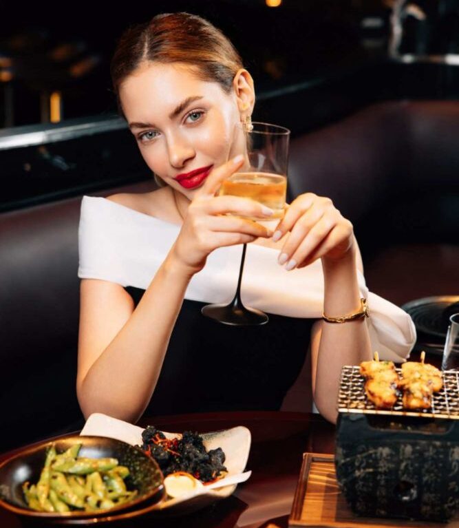 lady enjoying dining at Woohoo restaurant