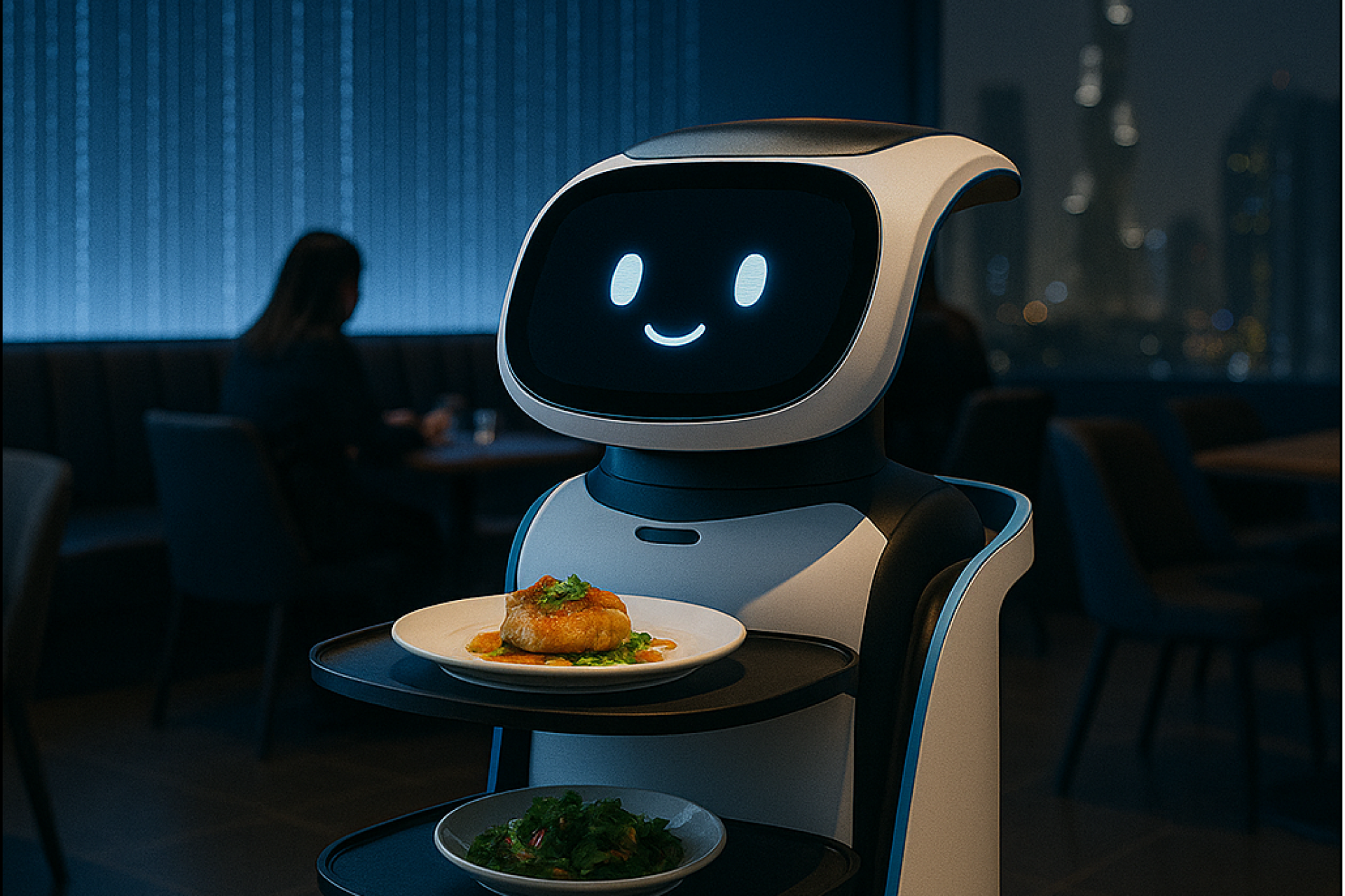 AI-powered restaurant delivery robot