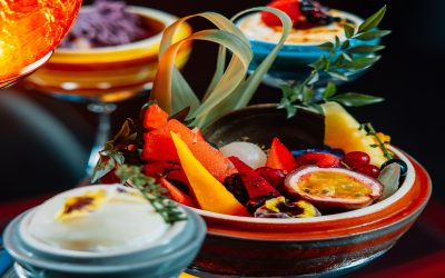 ice cream and fruits